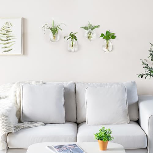 Wall Propagation Planters, 4 Pack Glass Hanging Vase Plant Holder - view 6