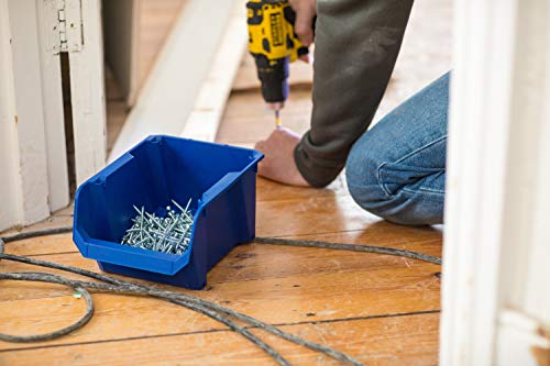 STST82740-1 Storage Boxes #3 (Blue, Impact-Resistant Polypropylene, Stackable, Wall Mountable, Ideal for Storing Small Parts, Tools, Accessories, Much More, 3 (24 x 18 x 13 cm) - view 3