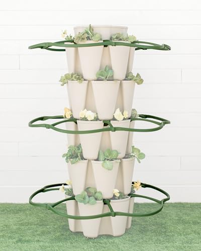 Set of 3 Plant Supports for Growing Tomatoes, Cucumbers, Peppers, Eggplant, and Squash Vertically in a Vertical Planter