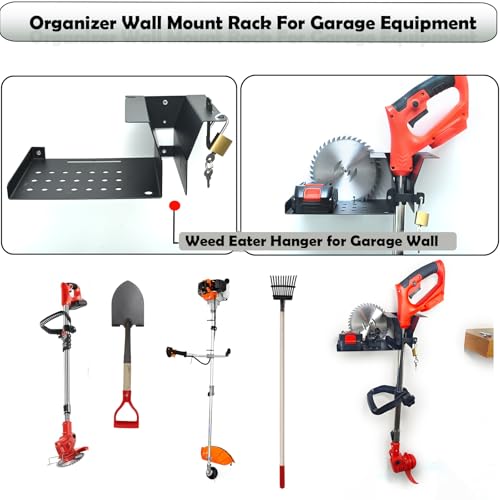 String Trimmer Cordless Rack with Accessory Storage for Cordless String Trimmer Grass Trimmer String Trimmers Weed Wacker Weed Trimmer,Lawn Equipment,Wall Mount Rack Storage - view 2