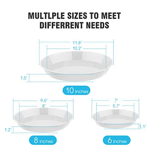 6 Pack Plant Saucer, 4 6 8 10 12 Inch Heavy Duty Plastic Flower Pot Water Catcher Tray Round Drip Pallets for Indoors and Outdoor Planter Container Accessories (6 Inch, White) - view 7