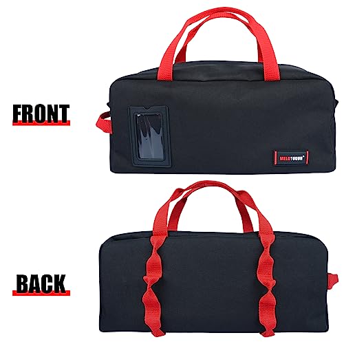 Tool Tote Bag Canvas Tool Storage Bag Combo Kit-Includes 1 Medium & 1 Big Toolbag for Electrician,Mechanic,Construction,HVAC (Black) - view 6