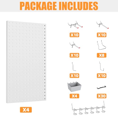 Garage Tools Organizer Boards Kit with Hooks, Grey - view 6