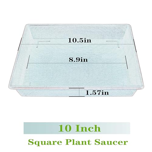 Square Plant Saucer 5 Pack 8 10 12 14 16 18 20 Inch, Flower Pot No Holes Plant Drip Trays, Plant Trays for Pots Heavy Duty Plastic Plant Saucers for Indoors Outdoors - view 2