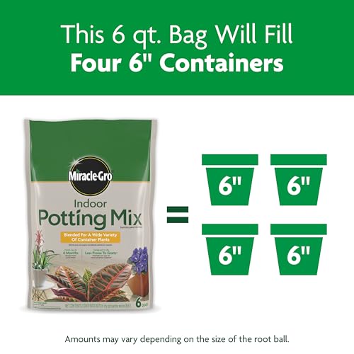 Indoor Potting Mix, Blended for a Variety of Houseplants, Feeds for up to 6 Months, 6 qt. - view 5