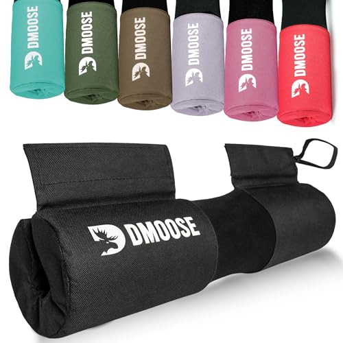 Barbell Pad for Hip Thrust, Squat & Lunges - Non-Slip Thick Foam Cushion for Neck and Back Support with Two Straps - Hip Thrust Pad for Leg Day - Fits All Olympic Bars and Smith Machine