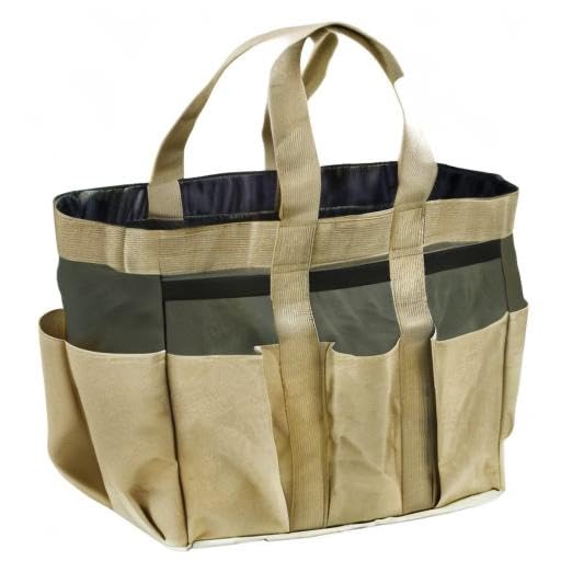 Garden Tote,Tool Bags Gardening Tote Bag Outdoor Multi Pocket Garden Tool Kit Holder Bag Compact Hand Tool Gardeners Storage Bag Tote Organizer Yard Plant Tool Carrier Bag Pouches (Light Brown) - view 7