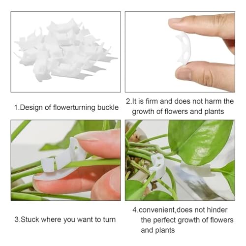 50pcs Plant Benders Trainer Plastic Support Pile Frame Plant Growth Manipulation Tutors Flower Vine Branches Support Clamps(Red) - view 6