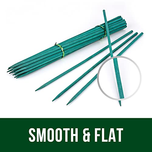 Green Bamboo Sticks Garden Wood Plant Stakes,Floral Plant Support Wooden,Wooden Sign Posting Garden Sticks,15 Inches 25 Pack - view 4