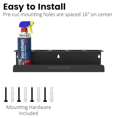 5 Aerosol Spray Can Holder, Paint Bottle Storage Rack, Steel Wall Mount Shelf, Tool Organizer for Garage, Craft Workspace and Home - view 5