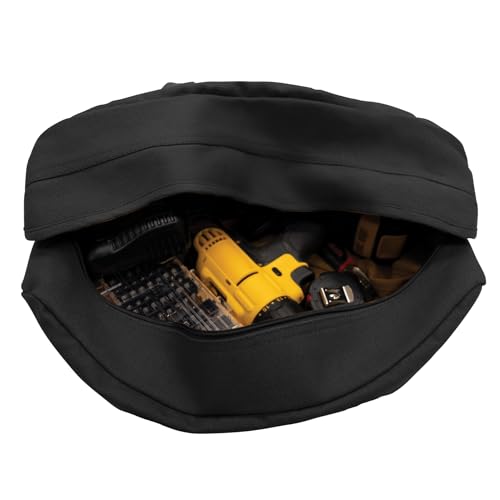 Canvas Tanker Style Tool Bag - Heavy-Duty Multipurpose Gear Carrier for Mechanics, Plumbers, Electricians, Athletes, Black - view 4