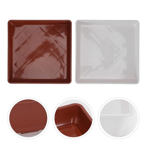 4PCS Plastic Plant Pot Saucer 21.5x21.5x2.5cm Square Bonsai Tray - view 6