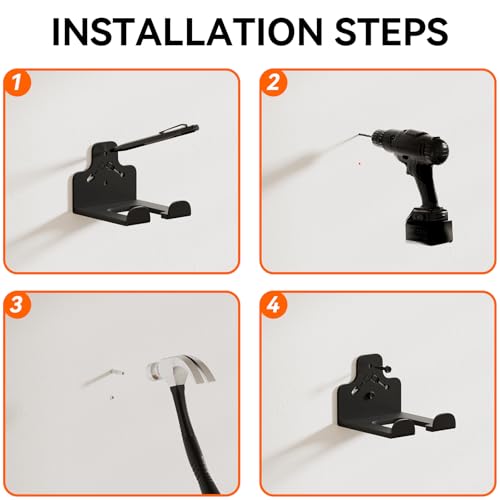Garage Organizer Trimmer Rack Wall Mount, Weedeater Hanger, Black, 1 Pack - view 6
