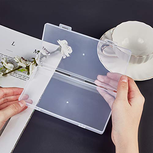 8 Pack 6.5x3.5x0.6 Inch Rectangle Clear Plastic Storage Box with Double Hinged Lids for Photo, Pencil, Craft Tools, and Other Small Accessories - view 3