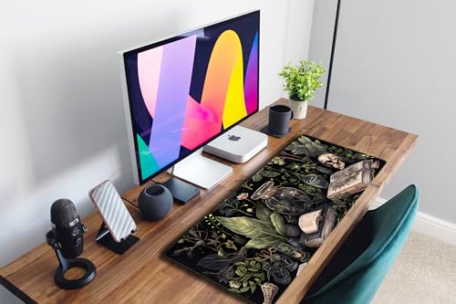 Dark Academia Desk Mat Mouse Pad XL Extended Large Gaming Desk Pad Mousepad, Mystical Green Plant Computer Laptop Keyboard and Mouse Mat, Desktop Protector Mat for Women Girl Office 31.5x11.8 in - view 6