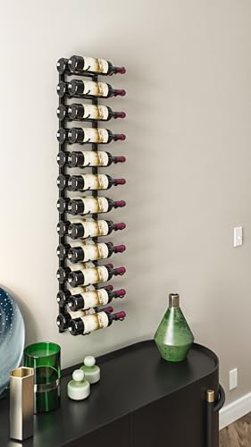 W Series Luxe Wine Rack 4 - Metal Wall Mounted Wine Rack - Modern, Label Forward Wine Storage - Space Saving Wine Rack with 24 Bottle Storage Capacity (Chrome Luxe) - view 3