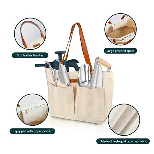 Garden Tool Bag, Canvas Garden Tote With Pockets for Gardening - view 5