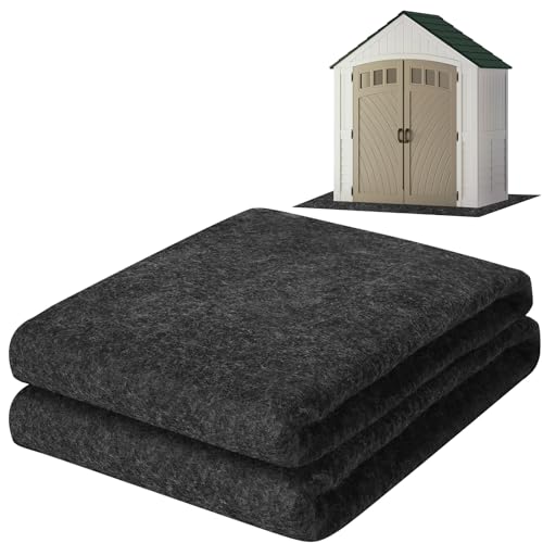 Outdoor Storage Shed Floor Mat, 8.2 x 6 FT Waterproof Carport Mat, Washable Furniture Pad with Non Slip Backing for Dust, Oil, Protection, Storage Shed Not Included - view 3