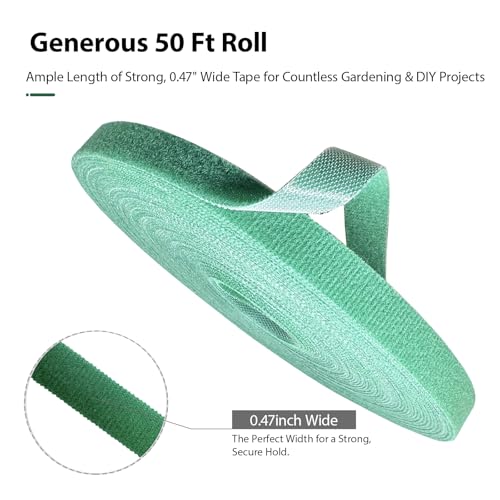 Reusable Plant Ties for Climbing Plants,Plan Straps,Nylon Plant Tape Strap Gardening Tips,Tomato Plant Support,Garden Wire Ties for Cables(50 Foot X 0.47 Inch) - view 3