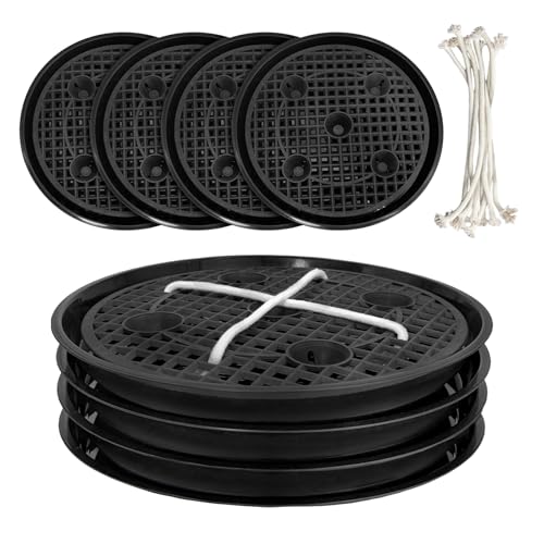Plant Saucer 14 Inch 4 Pack Open Grid Drip Tray for Indoor Outdoor Pots
