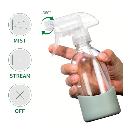 8oz Clear Glass Spray Bottles with Silicone Sleeve for Cleaning Solutions - view 3