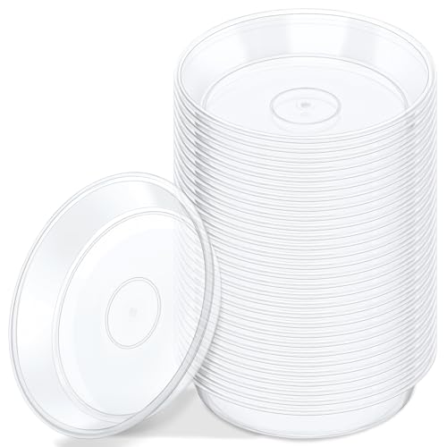 Plant Saucers for Indoors, 30 Packs Durable Plastic Plant Trays for Pots, Clear Plastic Flower Plant Pot Saucer for Indoor Outdoor Garden（4 Inch