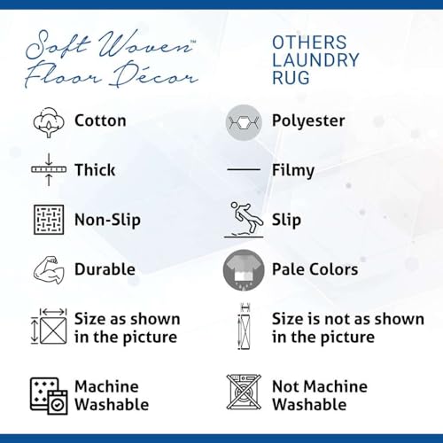 Soft Woven Rugs, 24x56 Laundry Room Rug, 85% Cotton, Funny Non Slip Laundry Mats, Machine Washable, Bathroom Runner Floor Mat for Washroom, Kitchen, Laundry Our Home-Laughter - view 2