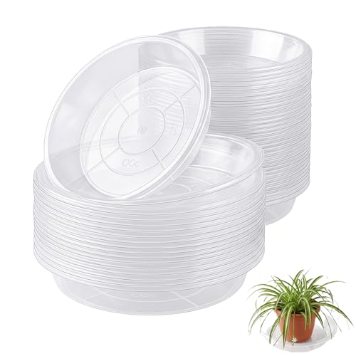 30 Pack Clear Plant Saucer 4.7 Inches Plastic Drip Trays to Catch Water - view 7