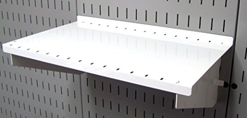 Shelf 9in Deep Pegboard Shelf Assembly Pegboard and Slotted Tool Board - White - view 2