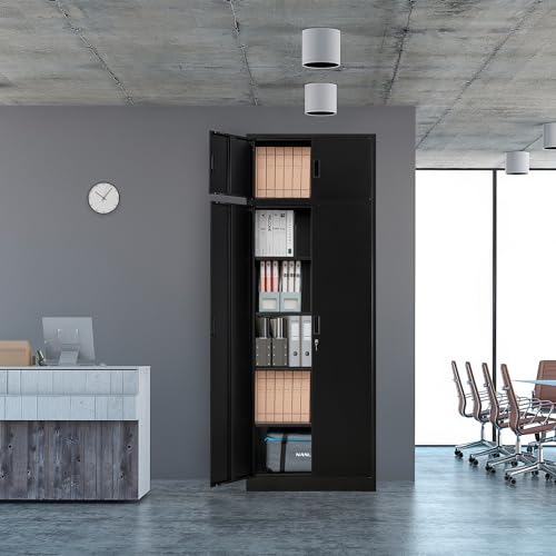 Metal Storage Cabinet, 87 Inch Tall Metal Storage Cabinet with Doors and Shelves, Pantry Cabinets for Kitchen Storage, Garage Cabinet for Living, Dining Room, Assemble Required - view 5