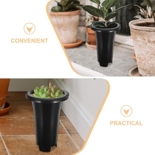 PP Nursery Pots 148mm Tall 10 Pack Black with Drainage Holes - view 3