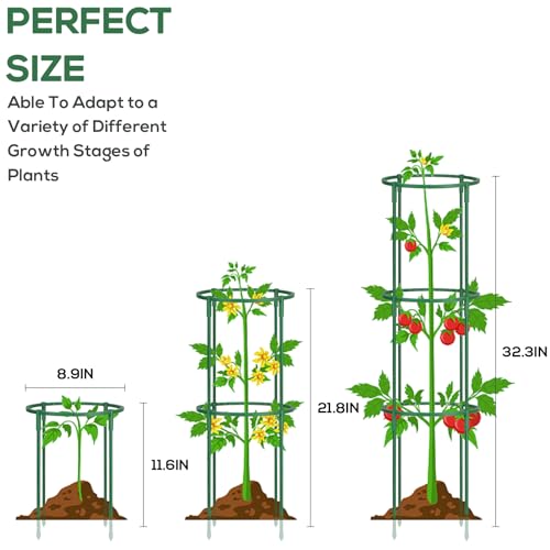 24 Pcs Plant Support Stakes, Half Round Plant Support for Indoor Plants, Stackable Garden Flower Support, Plant Stakes for Tomato, Monstera, Peony, Hydrangea Climbing Plants (6.2 "Wide X 11.6" High) - view 4