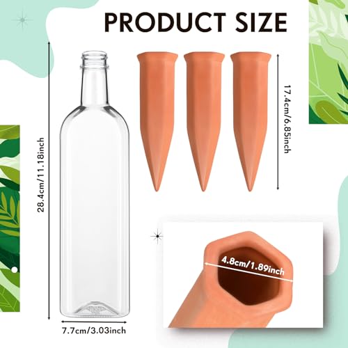 12 Pcs 34oz Plant Watering Devices Self Watering Spikes and Bottles - view 2