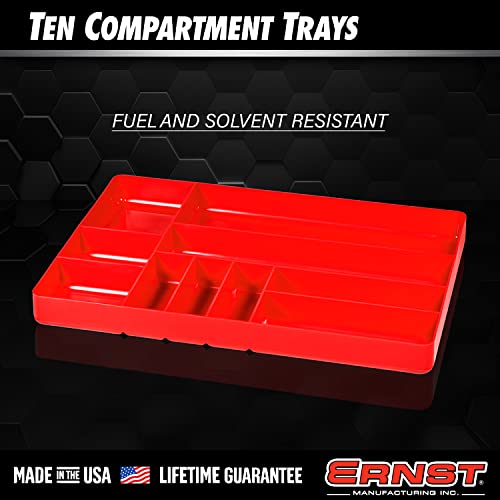 Ernst MFG 10 Compartment Drawer Organizer: Heavy Duty Stackable Tray for Automotive Tool Organization -Low Profile Toolbox - Nuts and Bolts, Tools, Parts, Easy to Clean - Black - Made in the USA - view 4