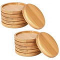 2.52 inch Bamboo Round Plant Saucer Trays for Small Pot,12 Pack