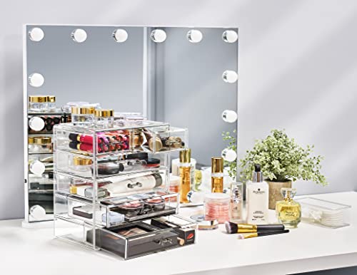 6-Drawer Makeup Organizer with Small & Wide Drawers (Clear) - view 3