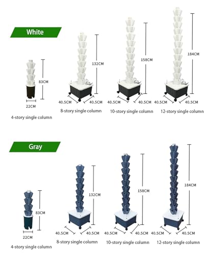Hydroponic Tower Growing System Kit - Ideal Indoor/Outdoor Herb & Vegetable Garden for Gardening Enthusiasts, Efficient Hydroponics Setup for Home Growers - view 2