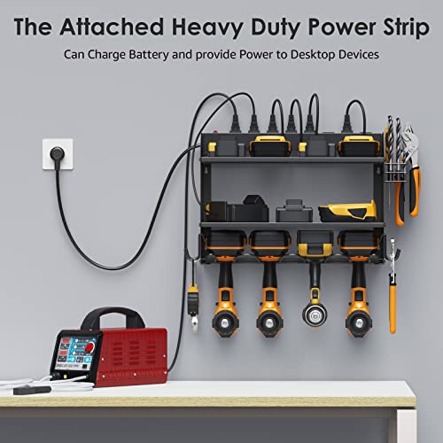 Wall Mount Modular Tool Charging Organizer, Black, 1 Pack, 3 Tier. - view 3