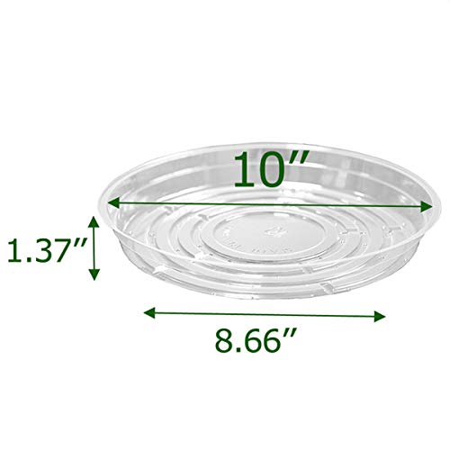 10 Inch 5 Pack Clear Plant Saucers Flower Pot Tray Excellent for Indoor & Outdoor Plants - view 2
