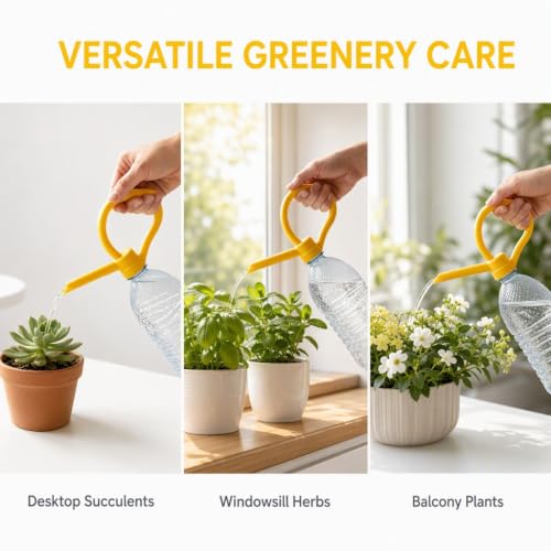 Bottle Watering Spout, Easy Plant Irrigation Attachment for Plastic Bottles, Indoor Pots, Seedlings, Balconies, Garden Beds and Household Plant Care - Yellow - view 4
