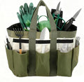Garden Tool Bag Organizer, Tote Storage Bag with 8 Pocket, Heavy Duty Oxford Garden Tote Caddy, Gardening Tool Kit Holder for Indoor and Outdoor, Gifts for Men Women