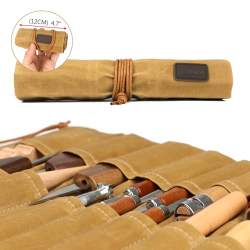 Canvas Tools Roll Compact Bag Knife Pliers Organizer Carrier Case -15 Slots - view 5
