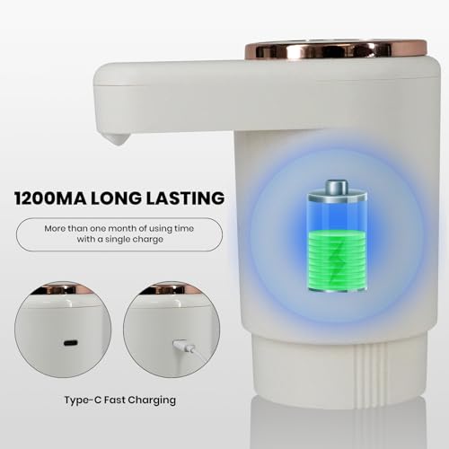 Water Dispenser for 5 Gallon Bottle,Automatic Water Pump,Portable USB Charging Electric Water Pump for 2-5 Gallon,Built in Two Water Pumps,for Home, Kitchen, Living Room,Camping, Travel, Office - view 3