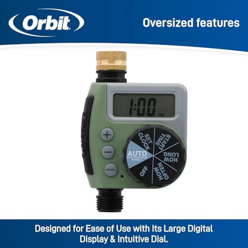 5-Pack (5 Total Timers) One Outlet Single-Dial Hose Faucet Timer - Easy Programmable - for Garden Watering System - LCD Hose Timer with Adjustable Watering Schedule - 62056 - view 3