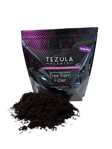 Premium Gritty New Zealand Tree Fern Fiber Growing Medium and Reptile Substrate- Natural, Organic, Long Lasting | for Orchids and Tropicals | Use in Terrariums and Vivariums (1 Gallon)