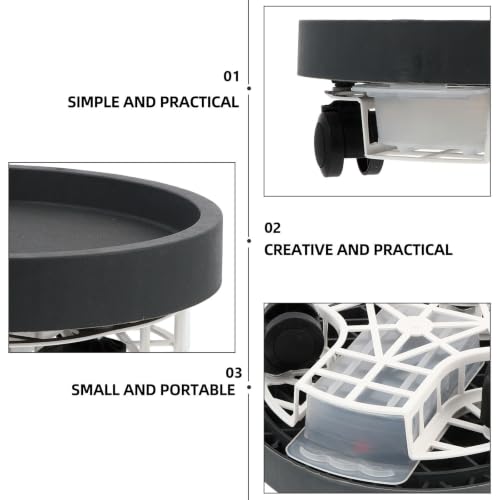 Flower Pot Stand with Wheels Plastic round Plant Trolley for Indoor Care - view 3