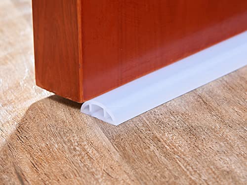 Bathroom Foldable Block water Stopper sealing strip shower threshold dam Self-adhesive silicone shower barrier (96 Inch-Transparent) - view 3