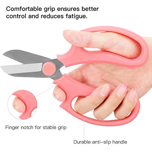 Flower Scissors, Premium Steel Garden Pruning Shears, Pink - view 4