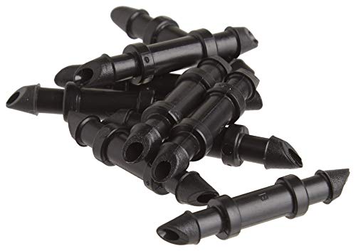 312050B Drip Irrigation Fittings Single Barbed Coupling Connectors, 1/4-Inch, 50 Per Bag, for Trees, Shrubs, Gardens, Black - view 6