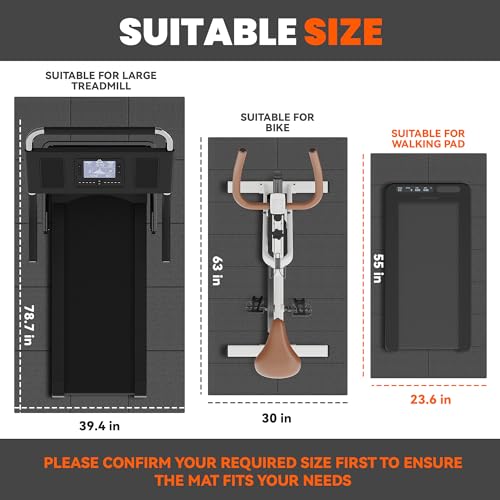 Walking Pad Mat, 71"x32", Treadmill Mat for Hardwood Floors - view 2